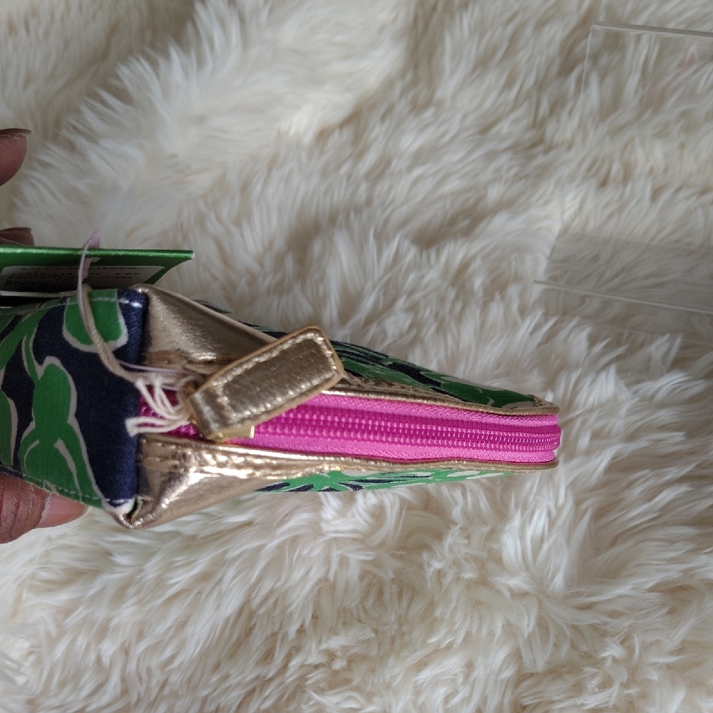 Lilly Pulitzer Navy and Green Floral Pouch - Picture 9 of 13